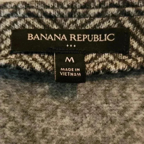 Banana Republic Herringbone  Diagonal Zip Fleece Lined Warm Top Coat Jacket M - Picture 4 of 7